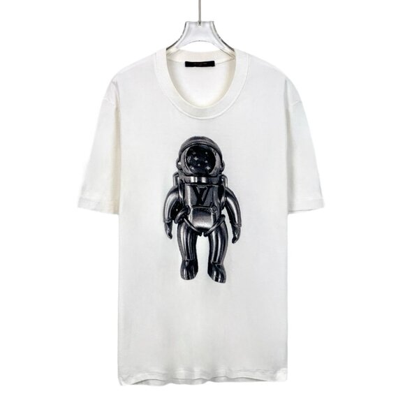 Louis Vuitton White Astronaut Graphic T-Shirt Mens L Cotton Blend - Picture 1 of 8